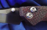 WILL MOON Custom RED BANSHEE knife Satin DLC hand rubbed blade NEW in POUCH! - 5 of 11