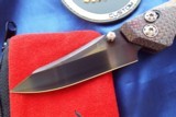 WILL MOON Custom RED BANSHEE knife Satin DLC hand rubbed blade NEW in POUCH! - 3 of 11