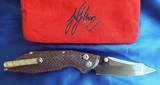WILL MOON Custom RED BANSHEE knife Satin DLC hand rubbed blade NEW in POUCH! - 1 of 11