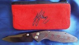 WILL MOON Custom RED BANSHEE knife Satin DLC hand rubbed blade NEW in POUCH! - 9 of 11
