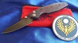WILL MOON Custom RED BANSHEE knife Satin DLC hand rubbed blade NEW in POUCH! - 2 of 11