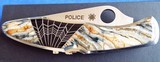 SPYDERCO Santa Fe Stoneworks Custom ~ POLICE MODEL~ MAMMOTH/JET~ NIB STUNNING! - 1 of 10