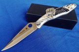 SPYDERCO Santa Fe Stoneworks Custom ~ POLICE MODEL~ MAMMOTH/JET~ NIB STUNNING! - 2 of 10