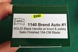 PROTECH BREND AUTO #1 LARGE Size 1140
Knife ~ SOLID BLACK KNURL & SAFETY ~ SATIN BLADE
NIB (Dealer) - 10 of 10