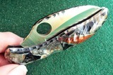 Santa Fe Stoneworks ~ Spyderco "HARPY" 1 of 1 HAND CARVED DINOSAUR Fossil with Jet-Pearl NIB CARVED 2 SIDED 3 DIMENSIONAL ~ STUNNING! - 11 of 13