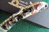 Santa Fe Stoneworks ~ Spyderco "HARPY" 1 of 1 HAND CARVED DINOSAUR Fossil with Jet-Pearl NIB CARVED 2 SIDED 3 DIMENSIONAL ~ STUNNING! - 5 of 13