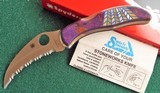 Santa Fe Stoneworks ~ Spyderco "HARPY" PURPLE TURQUOISE with GOLD PEARL NIB - 2 of 10