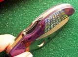 Santa Fe Stoneworks ~ Spyderco "HARPY" PURPLE TURQUOISE with GOLD PEARL NIB - 9 of 10