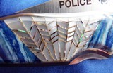 Santa Fe Stoneworks ~ Spyderco "POLICE" BLUE MAMMOTH FOSSIL with PEARL NIB - 10 of 10
