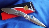 Santa Fe Stoneworks ~ Spyderco "POLICE" BLUE MAMMOTH FOSSIL with PEARL NIB - 4 of 10