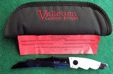 VALLOTTON
CUSTOM
AUTO KNIFE~ DAMASCUS / MOTHER OF PEARL "ANGEL WING" NEW IN POUCH! **DEALER** - 10 of 12