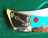 1992 CASE XX USA CUSTOM 59LKNIFE "PEACE PIPE" INDIAN THEMED INLAYS & ENGRAVINGS by SANTA FE STONE WORKS NIB - 4 of 12