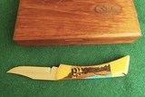 1995 CASE XX USA
59L CUSTOM KNIFE " EXOTIC WAR CANOE" NATIVE
INDIAN THEMED INLAYS & ENGRAVINGS by SANTA FE STONE WORKS - 5 of 11