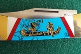 1995 CASE XX USA
59L CUSTOM KNIFE " EXOTIC WAR CANOE" NATIVE
INDIAN THEMED INLAYS & ENGRAVINGS by SANTA FE STONE WORKS - 8 of 11