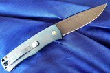 PRO-TECH CUSTOM KNIVES
BR-1
"WISKERS"
BOLSTER RELEASE AUTO ~ TITANIUM ~ MOTHER OF PEARL ~ NICHOLS DAMASCUS NEW! - 5 of 14