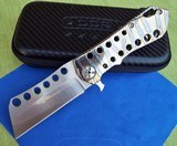 DARREL RALPH Design DDR MOAB Hacker 3.5" Flamed Titanium Cleaver Flipper Knife NEW! - 1 of 13