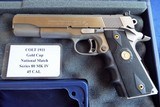 STAINLESS COLT 1911 GOLD CUP NATIONAL MATCH SERIES 80 MK IV45CAL.LIKE NEW! EXCELLENT CONDITION! - 1 of 14