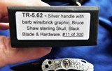 Protech Ltd 300 Made TR5.62 Bruce Shaw Polished BARBED WIRE Frame & SILVER Skull (#11 of 300) AUTO Knife NIB - 11 of 11