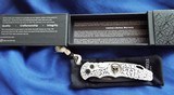 Protech Ltd 300 Made TR5.62 Bruce Shaw Polished BARBED WIRE Frame & SILVER Skull (#11 of 300) AUTO Knife NIB - 9 of 11