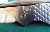 PROTECH "STEEL CUSTOM" LIMITED EDITION AUTO (#7 of 50) 416 STEEL FRAME/ FISH SCALE/MIRROR POLISHED/ PEARL BUTTON TR3x1.4 *NIB* - 2 of 9
