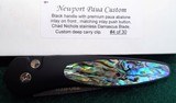 Pro-Tech Newport Auto Custom Paua Abalone ~ Chad Nichols Damascus ~ Limited Edition #4 of ONLY 30 NIB STUNNING!! - 3 of 11