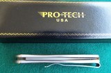 Protech Custom NEWPORT~ BRONZED ORANGE PEEL TITANIUM ~ BLACK LIP PEARL & DAMASCUS Automatic Knife - 8 of 10