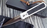 PRO-TECH GODSON Auto Folding Knife SILVER with Black vintage Swiss Leather Inlay Deep Pocket Clip
New Variation (06/2020) NIB - 1 of 8