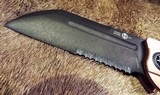 HERETIC / BUTCHER Collaboration COPPER & CARBON FIBER Auto Knife DLC Black SERRATED Blade NIB - 8 of 10
