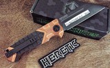 HERETIC / BUTCHER Collaboration COPPER & CARBON FIBER Auto Knife DLC Black Plain Blade
NIB - 2 of 11