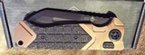 HERETIC / BUTCHER Collaboration COPPER & CARBON FIBER Auto Knife DLC Black Plain Blade
NIB - 5 of 11