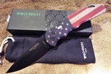 PRO-TECH
VINTAGE FLAG ~TACTICAL RESPONSE 4 Limited edition AUTO FOLDER
#2 of only 200 DLC BLACK BLADE (NIB) - 1 of 8