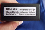 PRO-TECH BR-1 Magic
Mike "Whiskers" Allen designed Satin Rose Gold Blade & Hardware ~ Bolster Release Auto STUNNING! NIB - 6 of 6