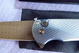 PRO-TECH "MALIBU" 3-D Machined TITANIUM Custom ~ Chad Nichols DAMASCUSPearl Button LockFlipper Knife NIB - 6 of 10