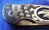 PRO-TECH TR-3 Ultimate Custom Bruce Shaw ENGRAVED 416 steel ~ Hand Ground Mirror Polished ~ Black Pearl Button
NIB - 11 of 13