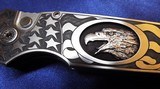 PRO-TECH TR-3 Ultimate Custom Bruce Shaw ENGRAVED 416 steel ~ Hand Ground Mirror Polished ~ Black Pearl Button
NIB - 7 of 13