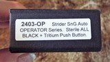 PROTECH STRIDER SNG AUTO OPERATOR SERIES. DLC STERILE BLACK with TRITIUM
BUTTON NIB - 2 of 5