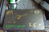 HERETIC KNIVES ~ MANTICORE S.E.X. SET~ #4 of ONLY 25 (3) TACTICAL OTF KNIVES Double edge Dagger blades . - 5 of 7
