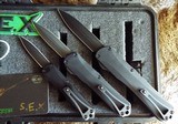 HERETIC KNIVES ~ MANTICORE S.E.X. SET~ #4 of ONLY 25 (3) TACTICAL OTF KNIVES Double edge Dagger blades . - 3 of 7