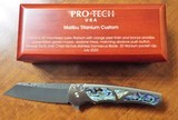 PRO-TECH CUSTOM MALIBU TITANIUM
FLIPPER ~ PAUA ABALONE INLAYS **STUNNING** NIB - 1 of 5