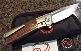 Liong Mah
LANNY V2 Burlap Micarta / Titanium Framelock Flipper ~ Hand Ground compound grind blade New in Pouch - 2 of 8