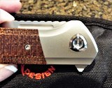 Liong Mah
LANNY V2 Burlap Micarta / Titanium Framelock Flipper ~ Hand Ground compound grind blade New in Pouch - 6 of 8