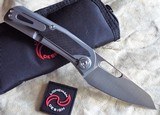 Liong Mah Designs KUF V2 Kitchen Utility Front Flipper Knife 3.375" M390 Satin Blade, Contoured Titanium Handles with Carbon Fiber Inlays - 3 of 8