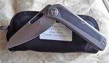 Liong Mah Designs KUF V2 Kitchen Utility Front Flipper Knife 3.375" M390 Satin Blade, Contoured Titanium Handles with Carbon Fiber Inlays - 8 of 8