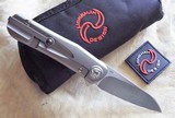 Liong Mah Designs Hawk
TITANIUM Flipper Knife 3.25" M390 Satin Blade, Sculpted Titanium Handles ~ New in Pouch - 1 of 4