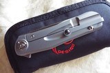 Liong Mah Designs Hawk
TITANIUM Flipper Knife 3.25" M390 Satin Blade, Sculpted Titanium Handles ~ New in Pouch - 4 of 4