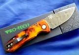 PRO-TECH SBR Limited Edition Auto Knife "DEL FUEGO" Fire anodized - Pearl button - Nichols Damascus *Only 50 made* - 4 of 7