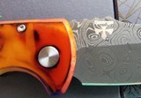 PRO-TECH SBR Limited Edition Auto Knife "DEL FUEGO" Fire anodized - Pearl button - Nichols Damascus *Only 50 made* - 6 of 7