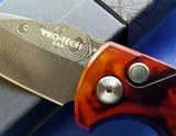 PRO-TECH SBR Limited Edition Auto Knife "DEL FUEGO" Fire anodized - Pearl button - Nichols Damascus *Only 50 made* - 5 of 7