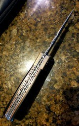 SCALE RELEASECUSTOM AUTO by CJ DEUBEL~ PEARL INLAY / COPPER LINED MICARTA / FILEWORK / DAMASCUS / MOKUME - 4 of 7