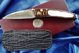 WILLIAM HENRY STUDIO KNIFE ~ Limited Edition #13/50
MODEL B07 HOKUSAI Mokume / Mother Of Pearl /OPALS
with clip case
& display box NIB - 4 of 11